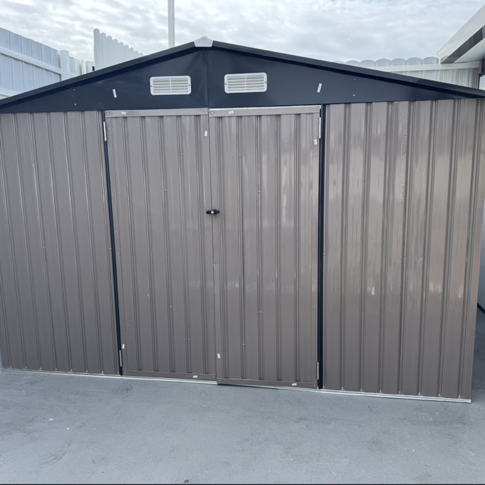 JolyDale 10 ft. W x 8 ft. D Metal Storage Shed with Metal Base